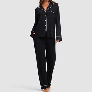 Cozy Earth Women's Bamboo Stretch-Knit Long Sleeve Pajama Set Sz ST